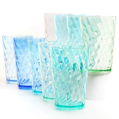 Imagen de Youngever 9 Paquetes 600ML Vasos de Plástico pare Agua, Irrompibles (Twist)