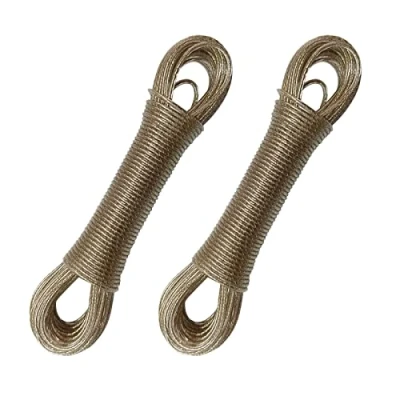 Imagen de EUROXANTY Cuerda para Tender Ropa Tendedero Acero Reforzado Resistente Azoteas y Campings Recubierta de PVC Incluye tensores Pack 2