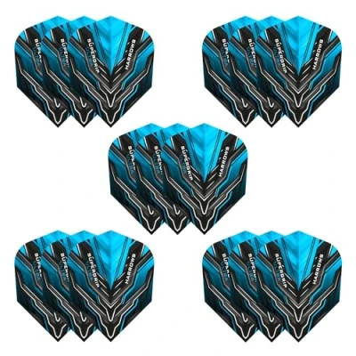 Imagen de Harrows Supergrip Ultra Juego de 5 plumas para dardos (15 en total) I 100 micras, extra fuertes, fabricadas el Reino Unido, accesorios profesionales