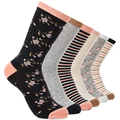 Imagen de CityComfort Transpirables Calcetines Rayas para Mujer, 6 Pack, Regalos Mujer (Crema/Gris, 37 41 EU)