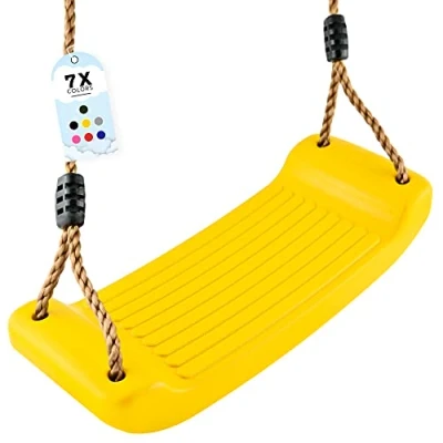 Imagen de GO!elements Columpio Jardín Exterior Niños Columpios Infantiles Asiento Jardin Infantil Altura Ajustable Antideslizante Color: Amarillo
