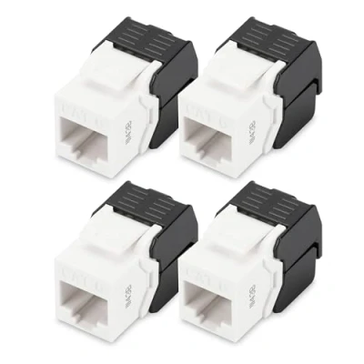 Imagen de DIGITUS DN 93603 Módulo Keystone Cat 6 4 Piezas Conector de Red RJ45 Cat6 no apantallado 250 MHz 1GBase T 1 Gbit/s AWG 26 a 22 Instalación sin Herramientas