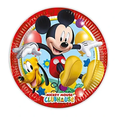 Imagen de Procos 93493 Platos de fiesta (20 cm, 8 unidades), diseño Mickey Mouse