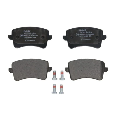 Imagen de DELPHI LP2106 Juego de pastillas freno no preparado para indicador desgaste Chapa antichirridos con accesorios AUDI: A4 B8 Avant, A5 Coupé