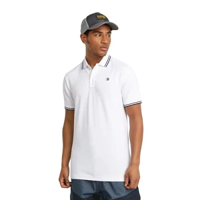 Imagen de G STAR Dunda Slim Stripe Polo para Hombre, Blanco (White D17127 5864 110), S