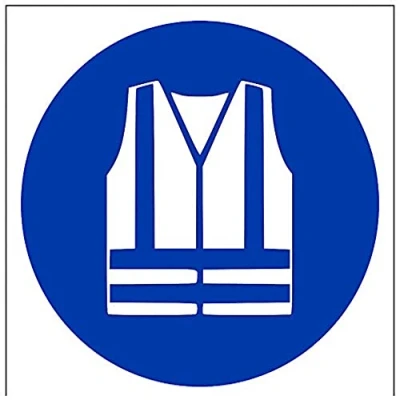 Imagen de vsafety 41036 AT S &quot;alta visibilidad ropa logotipo&quot; obligatorio EPI señal, autoadhesivos, cuadrado, 200 mm x mm, color azul