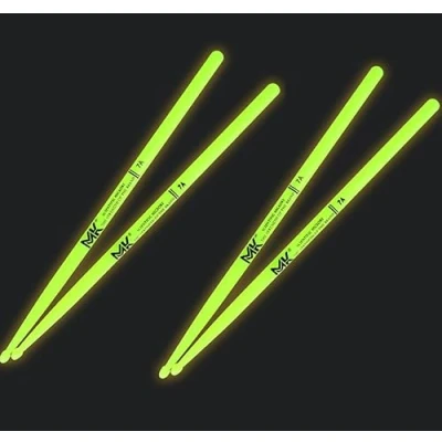 Imagen de Luminexia 2 Pares de Baquetas Luminosas,Baquetas Nailon 5A 7A,Asas Antideslizantes batería para niños y Adultos Accesorios percusión Instrumentos Musicales