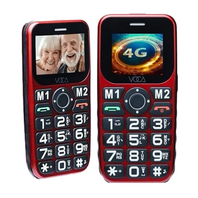 Imagen de Teléfono VOCA 4G con botones grandes para personas mayores LTE desbloqueado Volumen amplificado Botón SOS Marcación rápida Número grande en pantalla Larga duración V141