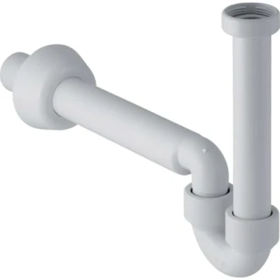 Imagen de Geberit Sifón Curvo Para Lavabo Y Bidé, Salida Horizontal: D32Mm G1 1/4&quot; Blanco Alpino (151.113.11.1)