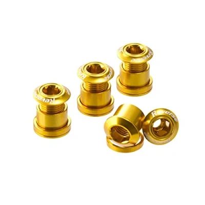 Imagen de Reverse Lote de tornillos para platos bicicleta (4 unidades, aluminio), color dorado