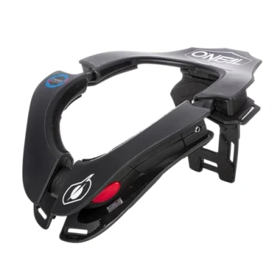 Imagen de O&#039;Neal Protector de Motocross MX MTB Moto Enduro 2 Zonas Ajustables, Almohadillas Delanteras, Mecanismo Bloqueo Tron Neckbrace Solid Adultos Negro Talla única