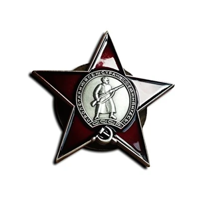 Imagen de Insignia rusa de la Orden Estrella Roja, decoración militar soviética Segunda Guerra Mundial