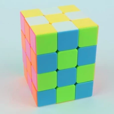 Imagen de Magic Cube sin Pegatinas, Cubo Mágico Suave Velocidad Rompecabezas 3D para Niños y Adultos (4X3)