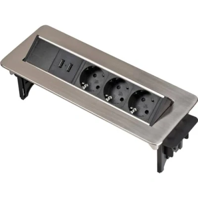 Imagen de Brennenstuhl Regleta de mesa integrable Indesk Power con cargador USB