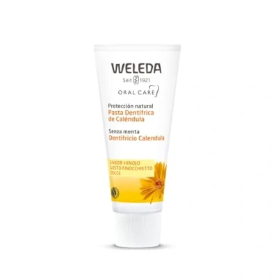 Imagen de Weleda Pasta de Dientes Caléndula, Limpia en Profundidad, Protege los y las Encías, Compatible con la Homeopatía, 100% Natural, Sabor Anís, Sin Mentol, Vegana, Flúor 75 ml