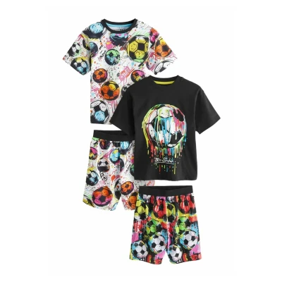 Imagen de Next 2 PACK SET Pijama Black multi bright football para niños, Talla: 12a,