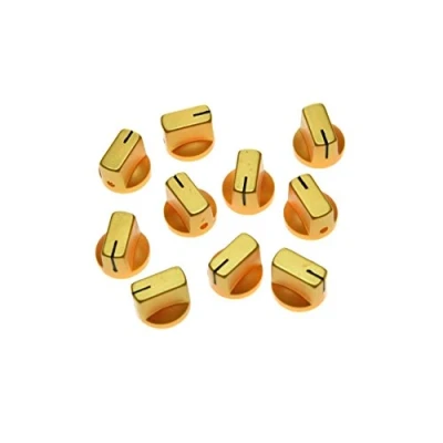 Imagen de KAISH Juego de 10 pomos pedal efecto amplificador para guitarra con tornillo fijación, color dorado