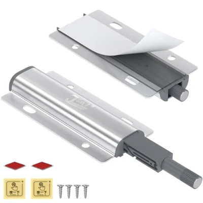 Imagen de Iman Puerta Armario Presion Magnetica Jiayi 2 Pcs Push Open Metal Pestillo Magnetico Amortiguador Cierre Sujetar de Madera para Cocina Sujeccion Cajon Cerradore Mueble Cerrojo Cerradura