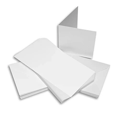 Imagen de Craft UK 243 Tarjetas y sobres (50 unidades, 12,7 x cm), color blanco