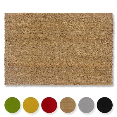 Imagen de Carpido Felpudo de Coco Antideslizante 40 x 60 cm Natural Fibra sostenible para Exteriores Cubiertos 100% Antibacteriano