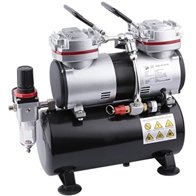 Imagen de Compresor de aerógrafo Fengda FD 196 con calderín / regulador presión 3.5L 6 bar parada automática