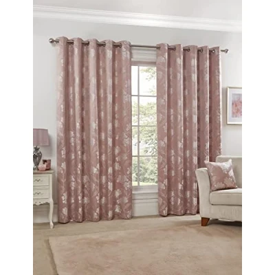 Imagen de Emma Barclay Blossom Cortinas Forradas con Ojales (228 x 228 cm), Color Rosa