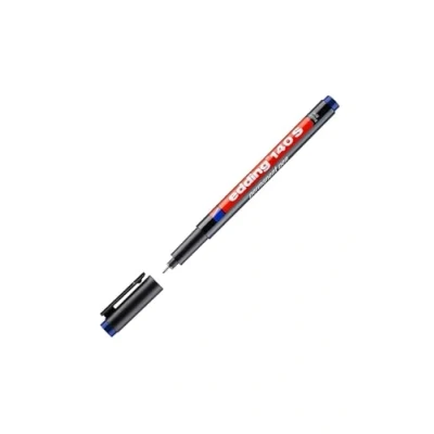 Imagen de edding 140 S rotulador permanente azul 1 punta redonda de 0,3 mm bolígrafo para escribir sobre cristal, plástico, láminas y superficies lisas permanente, secado rápido, no mancha