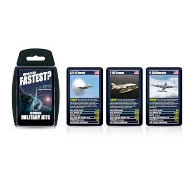 Imagen de Top Trumps Juego de Cartas Ultimate Military Jets Classics, aprende Datos sobre el Dassault Rafale y E 3 Sentry en Este Educativo empaquetado, más 2 Jugadores es un Gran Regalo para