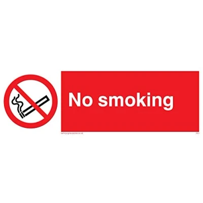 Imagen de Viking Signs PS1 L15 V &quot;No Smoking&quot; Señal de vinilo, 50 mm alto x 150 ancho, color rojo