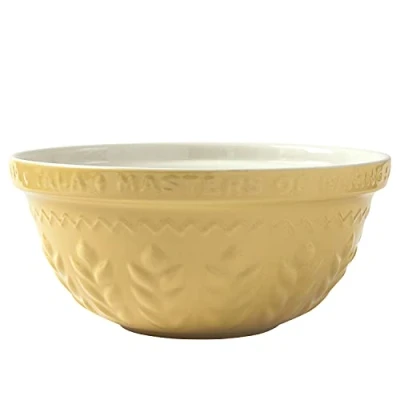 Imagen de Tala 10B31386 Cuenco para mezclar de gres amarillo, diseño maíz en relieve, duradero, resistente a las astillas, horneado, 30 cm