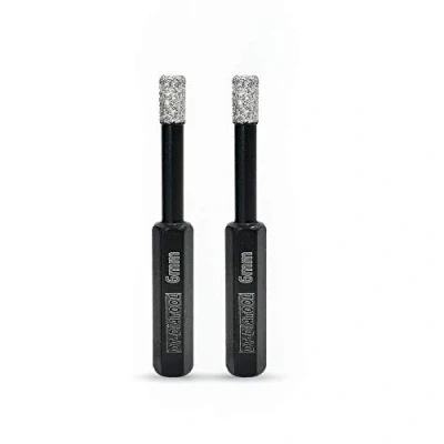 Imagen de DT DIATOOL Brocas de Diamante Seco con Vástago Hexagonal 2 Piezas 6mm Sierra Agujero Soldada al Vacío para Porcelana Baldosas Cerámica Mármol Granito