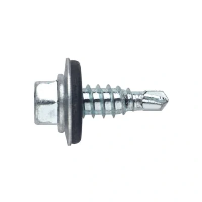 Imagen de Index ARE166350 Tornillo punta broca reducida cabeza hexagonal 8 mm con arandela P 16 EPDM zincado 6,3 x 50