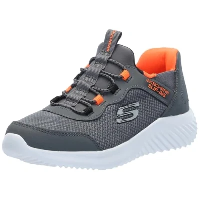 Imagen de Skechers Bounder Brisk Burst, Zapatillas, Charcoal/Orange, 31 EU