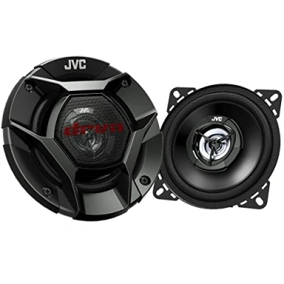 Imagen de JVC CS DR420 Altavoces Coaxiales de 2 vías 100mm para el Coche con Sonido Potente Calidad. Potencia Pico 220W. Cono Woofer Mica Carbono y Tweeter Balanceado PEI