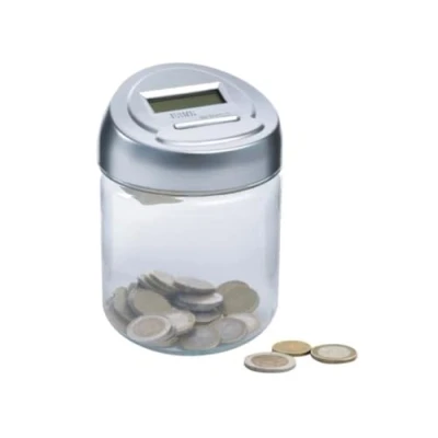 Imagen de Perel Box de Dinero, Contado Monedas Digital, automática, con Pantalla LCD, 150 x 100 mm, Gris