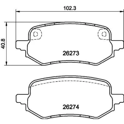 Imagen de HELLA 8DB 355 040 931 Juego de pastillas freno preparado para indicador desgaste con tornillos pinza accesorios FORD: Puma SUV