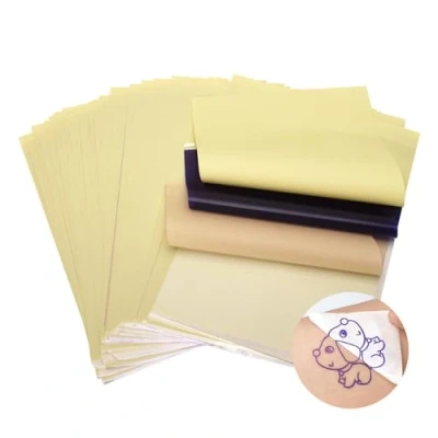 Imagen de ATOMUS 50pcs Tattoo Transfer Paper Carbon Thermal Tracing Stencil Copier A4 Size for Printer Machine