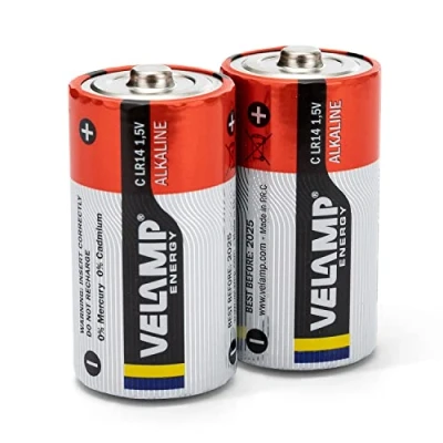 Imagen de Velamp LR14 / 2BP Blister de 2 pilas alcalinas &quot;media antorcha&quot; C, 1.5V, Rojo
