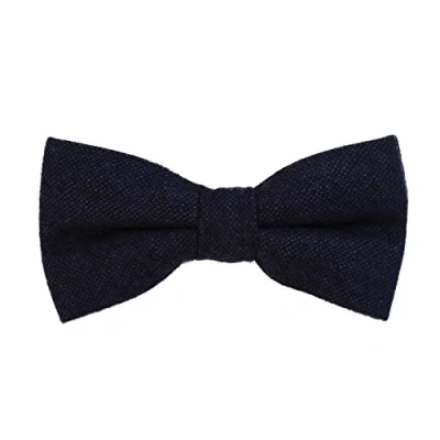 Imagen de DonDon Pajarita de algodón para hombre 12 x 6 cm ajustable y lista usar azul oscuro