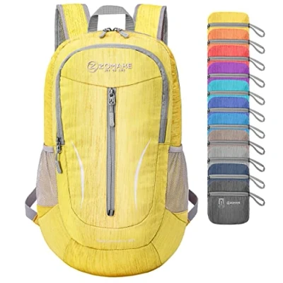 Imagen de ZOMAKE Mochila Plegable Ligera 25L Pequeña Mochilas de Senderismo Impermeable Para Hombre Mujer Viaje Trekking Deporte(Amarillo)