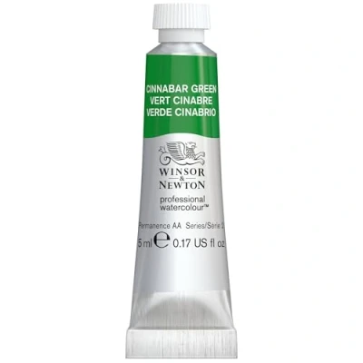 Imagen de W&amp;N Acuarela Profesional Colección Revival, tubo de 5 ml Verde Cinabrio