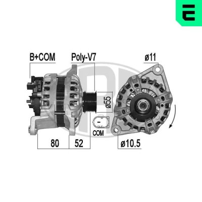 Imagen de ERA 209528A Alternador 14V 150A IVECO: DAILY 6 Pritsche/Fahrgestell
