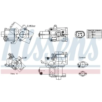 Imagen de NISSENS 98199 Válvula EGR sin radiator AUDI: A4 B7 Avant, Berlina, A6 C6 VOLKSWAGEN: Touareg I