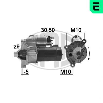 Imagen de ERA 220163A Motor de arranque 12 1,1 9 PEUGEOT: 405 I Berlina, 306 Hatchback, 205 II CITROËN: Berlingo / First Furgón