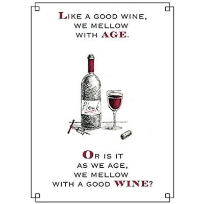 Imagen de Mellow With Wine Funny O&#039;clock Birthday Greeting Card Humour Cards