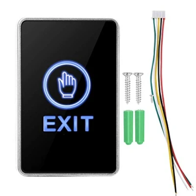 Imagen de Interruptor de Control Acceso, botón liberación la Puerta Salida con luz LED + Panel Sensor táctil, NO NC COM Salir del Acceso