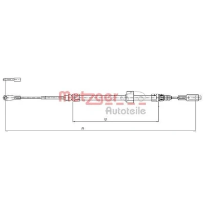 Imagen de METZGER 10.9884 Cable de Freno Mano 2460/285 Discos COFLE MERCEDES BENZ: Sprinter 3 T Furgón, 4 Camión plataforma/Chasis