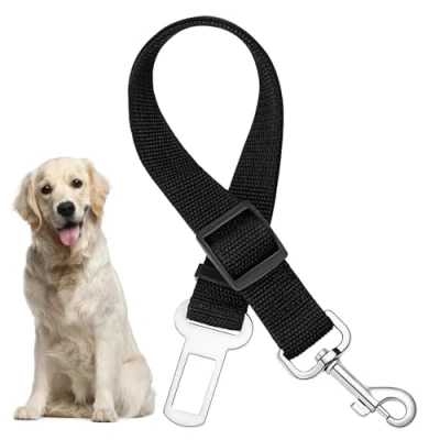 Imagen de 1 Piezas cinturón de Seguridad Coche para Perros, Cinturon Perro Elastico, Correa Universal Duradero Ajustable, Perros y Gatos