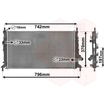 Imagen de VAN WEZEL 18002370 Radiador, refrigeración del motor Aluminio 672 380 26 Aletas soldadas FORD: FOCUS 2, C Max, 2 Cabriolet