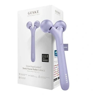 Imagen de GESKE Rodillo facial sónico SmartAppGuided™ 4 en 1 derma dispositivo para la cara profesional Reafirma y define piel del rostro